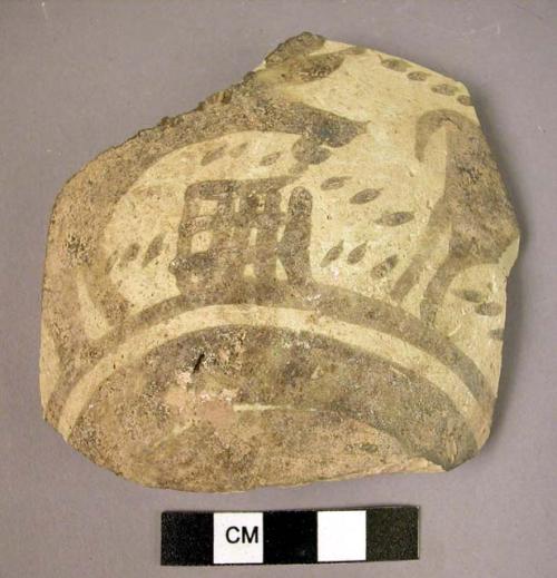 Baked clay bowl sherd