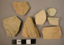 7 buff and green buff fine ware sherds