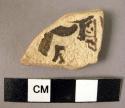 Potsherd - brown painted on white (Mesopotamia 13th century)