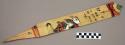 Ornament?, flat pointed stick, painted designs - zoomorph with clasped hands