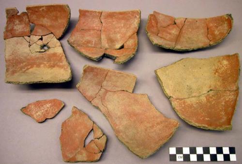 Partially restored redware bowl