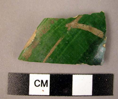 Mazandaran Islamic green glaze sherd