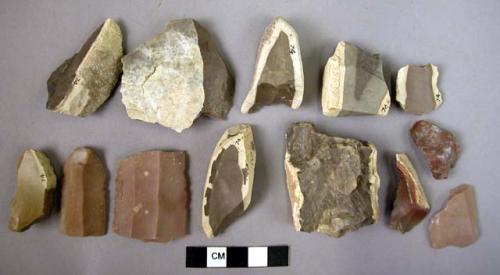 132 fragments of unworked stone