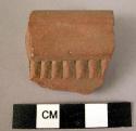 Rim potsherd - red, relief