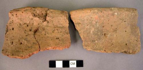 27 potsherds - red hand smoothed ware