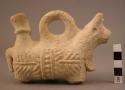 Small pottery vessel - theriomorph; white ware;