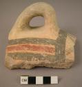 Handle potsherd - polychrome painted