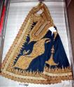 Woman's blue coat with gold embroidery, 111 cm. long x 98 cm. width at arms