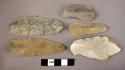 6 flint examples of diffused bulb with triangular platform