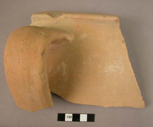 2 potsherds - kitchen wares: coarse