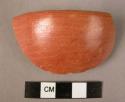 Rim potsherd - red slip, polished