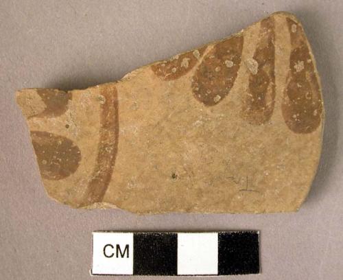 Potsherd - brownish palmette pattern, lustrous paint