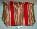 Child's poncho - old style; vegetable dyed; center red stripes others +