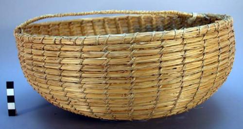 Coiled basket with handle - 12" diameter