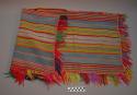 Wool poncho. small size. multicolored stripes and fringe. 92 x 50 cm minus frin