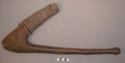 Large hoe - broad ended iron blade, wood handle