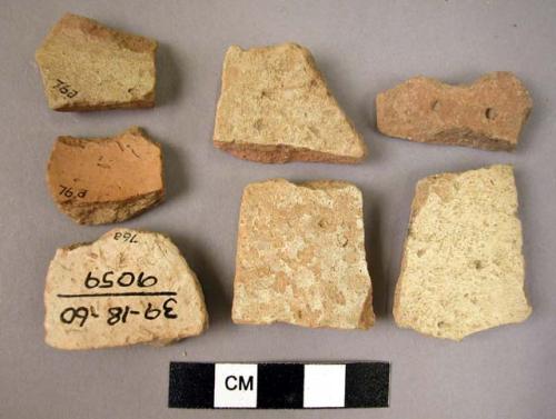 7 green buff slipped sherds - unclassified