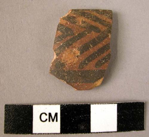 5 rim potsherds - black on red (B1)