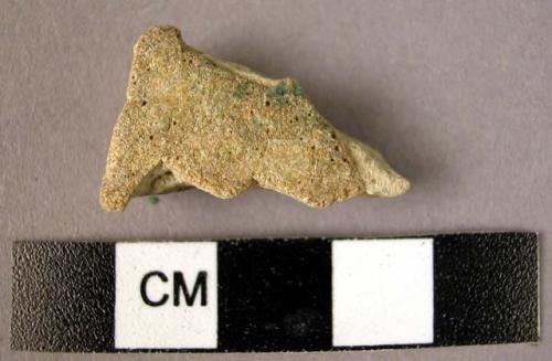 Ceramic body sherd, white irredescent glaze