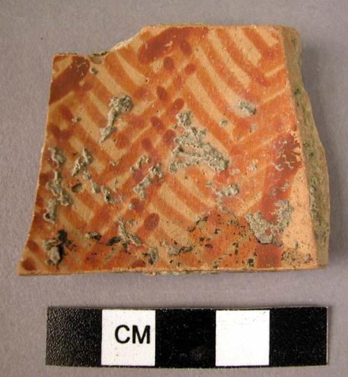 Sherd of painted pottery - goemetric design.