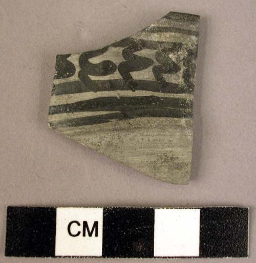 3 rim potsherds - gray painted (A2a)