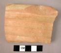 Rim potsherd - light colored, ribbed