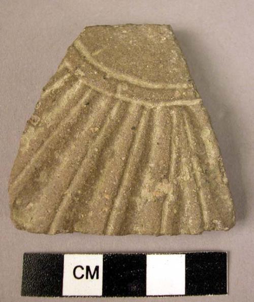 Potsherd - gray ware, relief, and incised