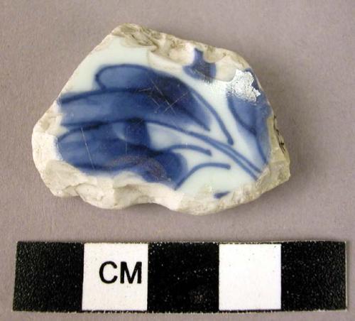 Potsherd - blue on white glaze