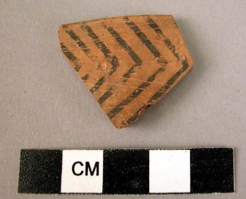 Rim potsherd - black on red (A1)