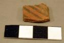 Potsherds, 1 black-on-red, 4 undecorated, 9 corrugated