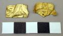 Metal fragments, embossed gold foil