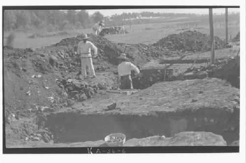 Men working in trenches