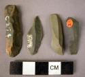 4 igneous rock microlithic blades - unretouched