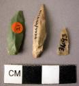 3 chalcedony and chert backed micro-blades