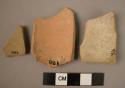 4 finer red ware sherds - unclassified