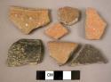 19 "Uruk plain ware" sherds - red and gray