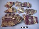 36 trichrome polychrome potsherds