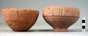 Footed red ware bowls