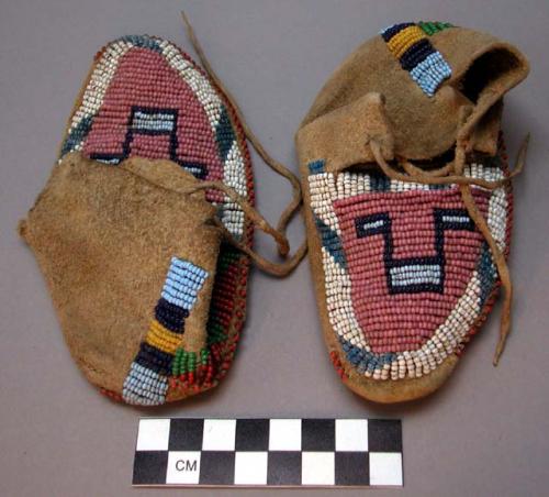 Pair of child's beaded moccasins