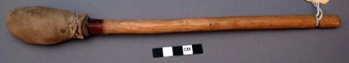 Drum stick, wood handle, sewn handle