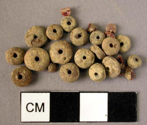 Large disk-shaped amber beads