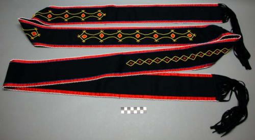 Man's beaded wool sash