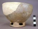 Small leg-ring base pottery bowl