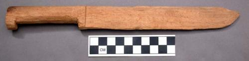 Wooden machete of buriti stalk