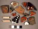 Fragments of European pottery