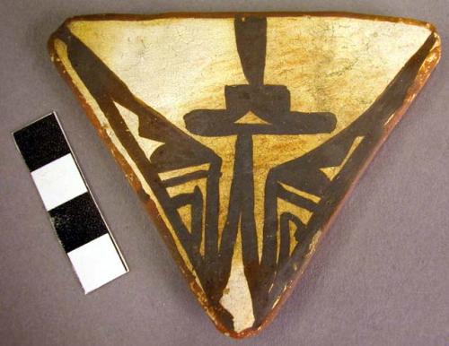 Triangular pottery tile