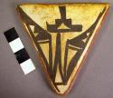 Triangular pottery tile