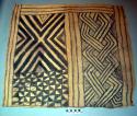 Painted grass cloth, painted (black), in geometric pattern