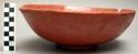 Bowl pebble polished and haematitic painted red brown ware