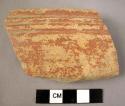 Burnished red-slipped buff ware, bowl rim sherd